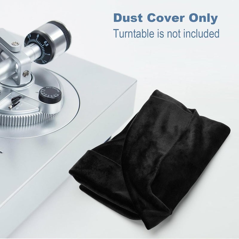 TXesign Dust Cover Compatible with Audio-Technica AT-LP120XUSB and AT-LP120XBT-USB Turntable, Stretch Fleece Dust Case Turntable Protective Cover Soft Sleeve with Elastic Band (Black) - Image 5